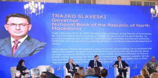 Гувернерот Славески на конференција во Тирана: Водиме претпазлива монетарна политика и подготвени сме да им одговориме на сите потенцијални ризици